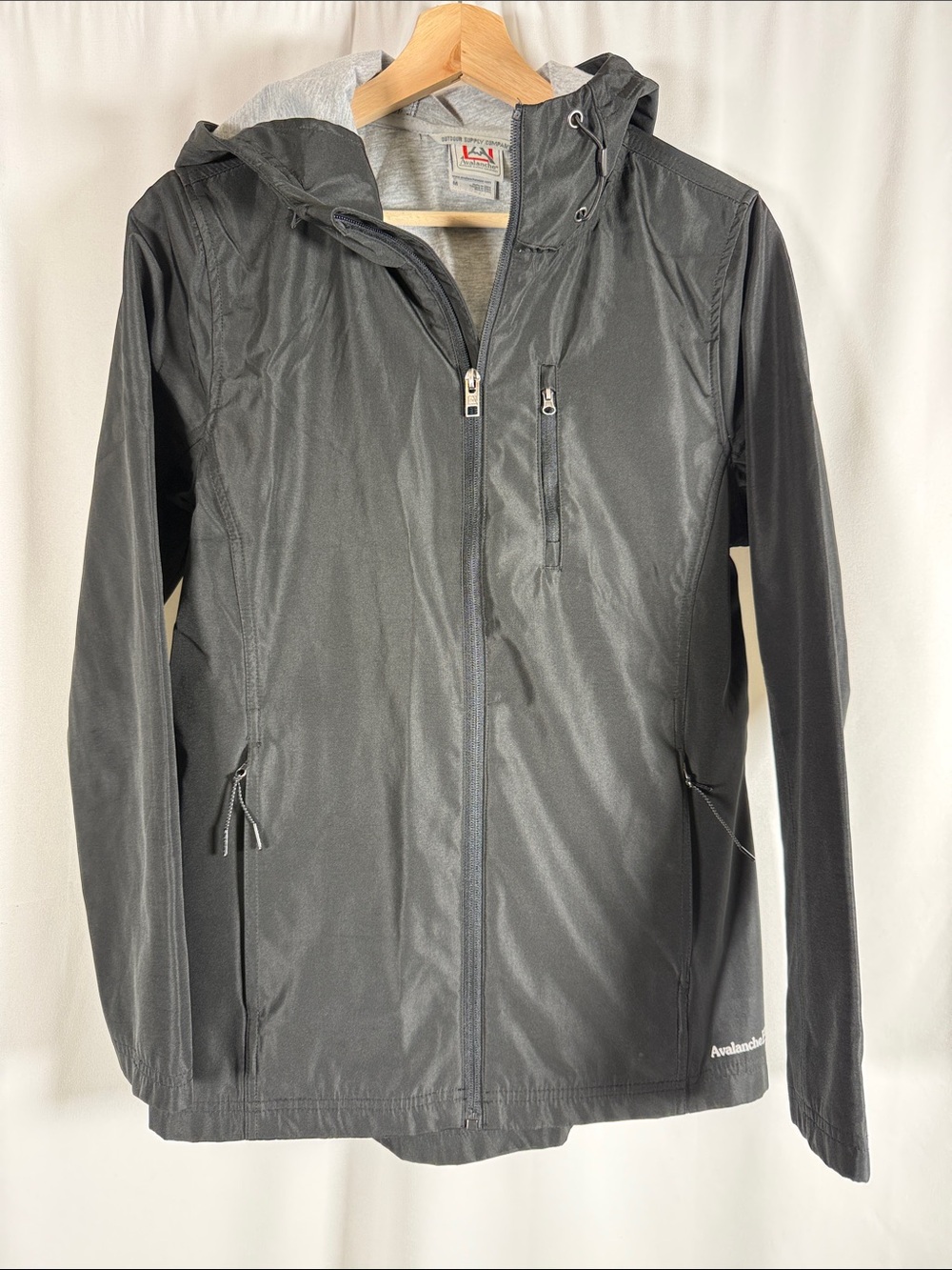 Avalanche Black Hooded Women's Raincoat